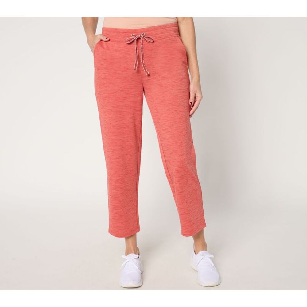 Denim & Co. Women's Petite Pants 4XP Active Soft Blend Knit Straight Pink